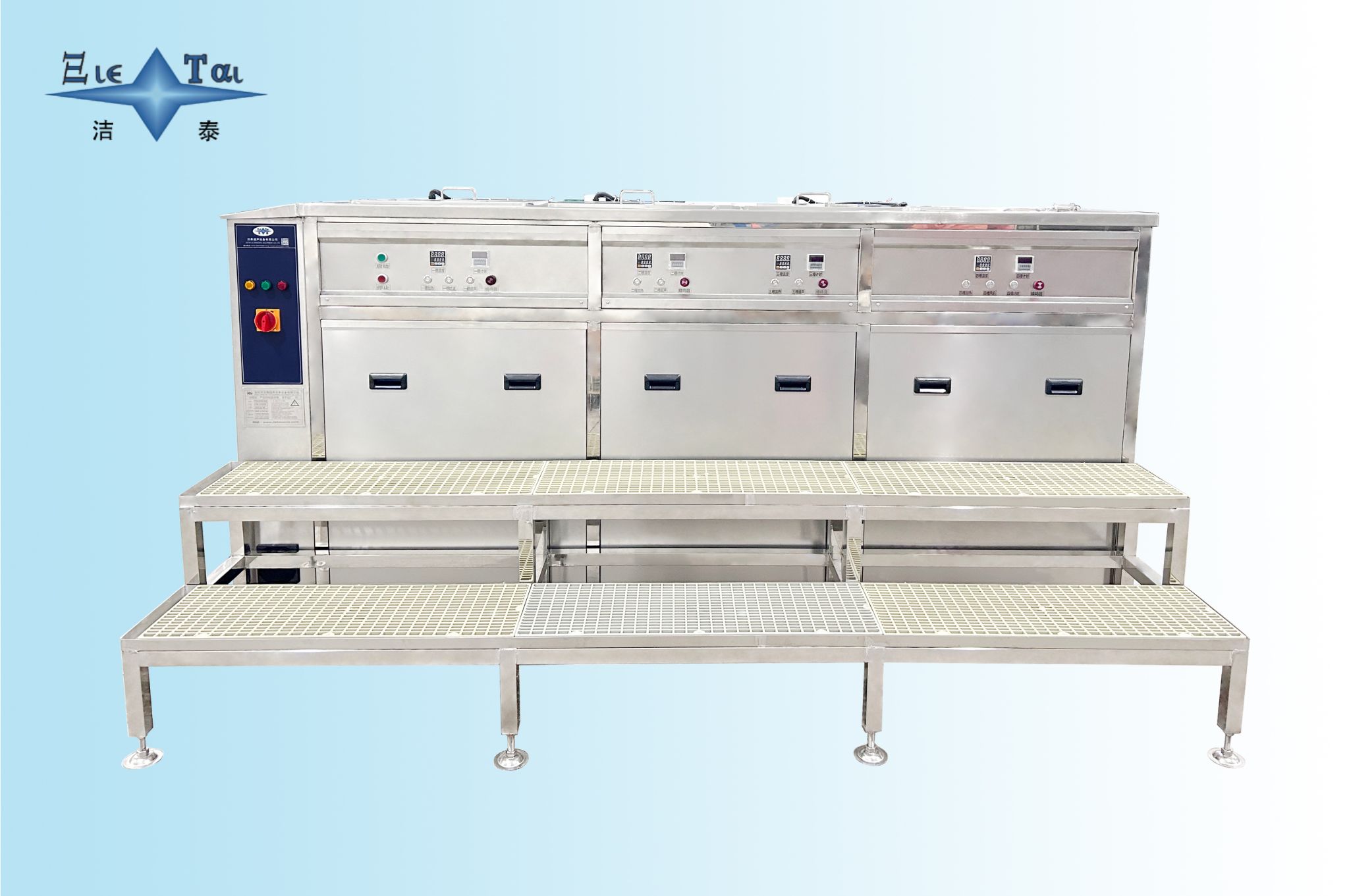 Customized Manual Ultrasonic Cleaner 40KW Ultra Cleaning Machine With Rinsing An