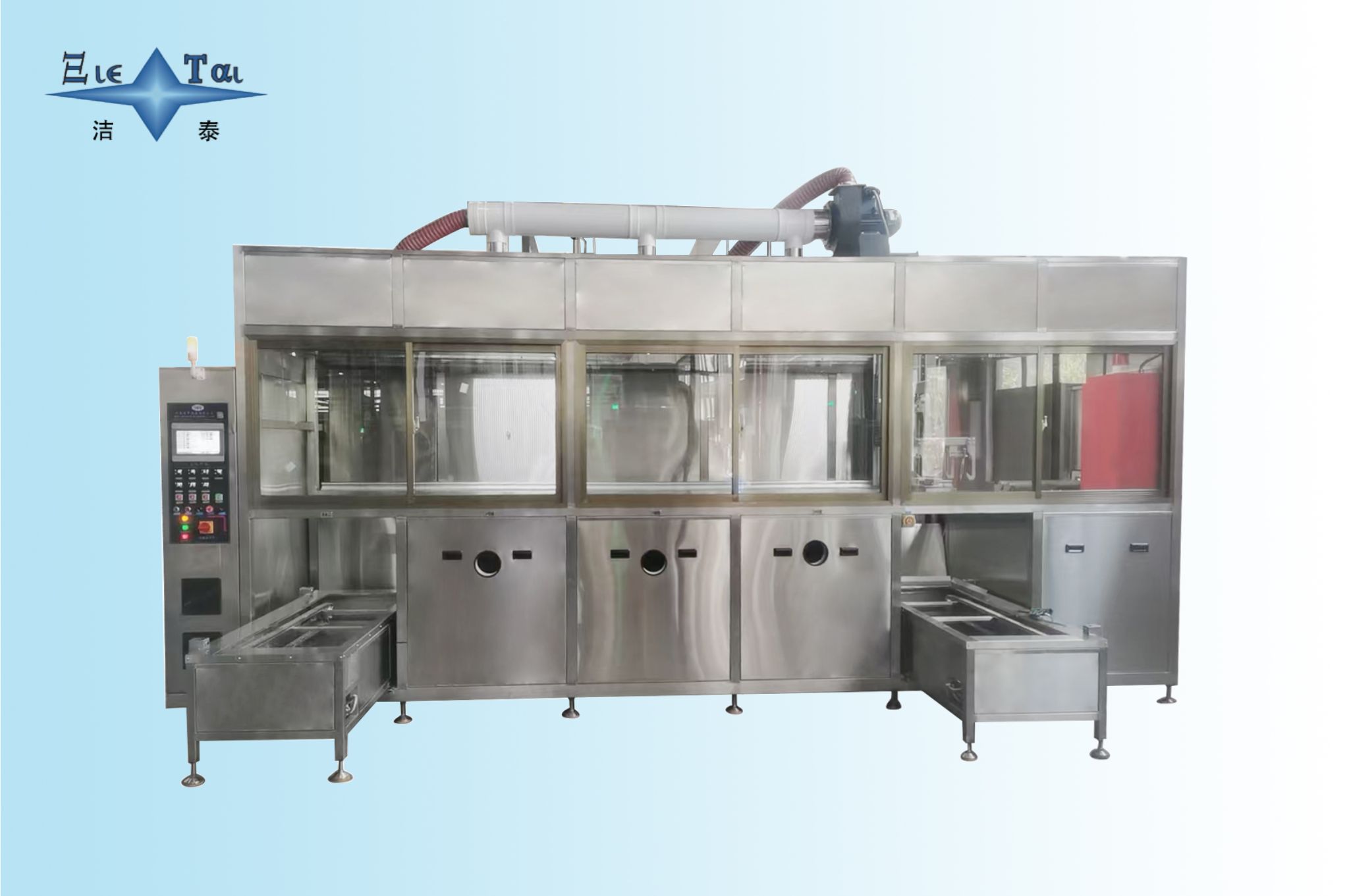 Vacuum Large Ultrasonic Cleaner Automatic Hydrocarbon Cleaning Machine 90KW